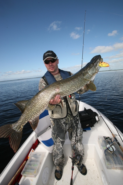 Nasz przewodnik Jacek z pięknym szczupakiem