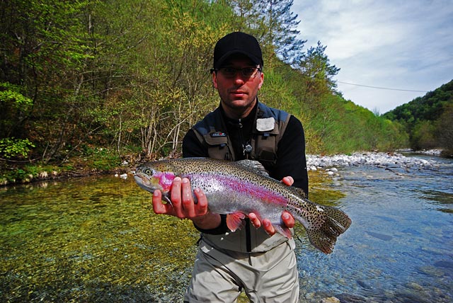 Pstrąg tęczowy z Trebuscicy - Słowenia - Łowienie na muchę - www.przewodnicywedkarscy.pl - Wyprawy wędkarskie