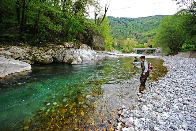 Łownie na nimfę - Baca - Słowenia - Łowienie na muchę - www.przewodnicywedkarscy.pl - Wyprawy wędkarskie