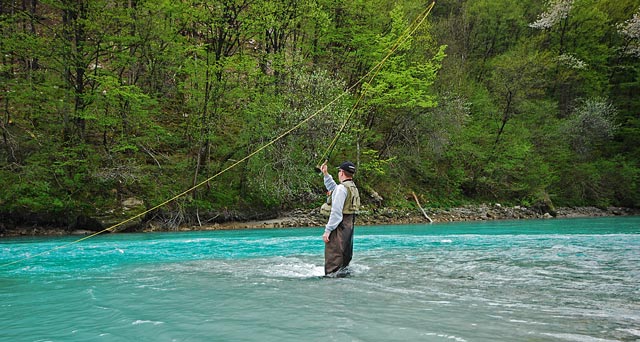 Łowienie na daleką nimfę - Słowenia - Łowienie na muchę - www.przewodnicywedkarscy.pl - Wyprawy wędkarskie